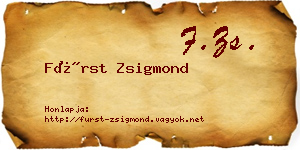 Fürst Zsigmond névjegykártya
